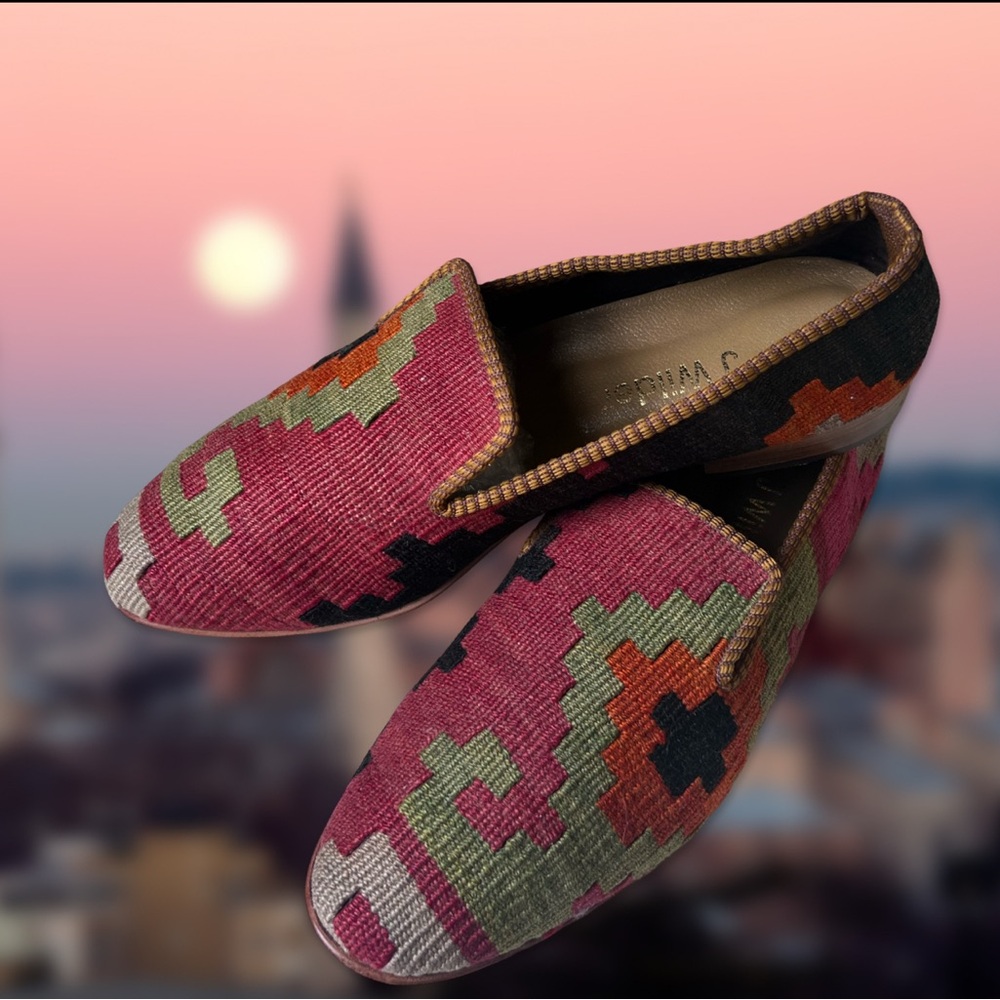 Men’s Size 44, Jewel tone Turkish Kilim Loafers